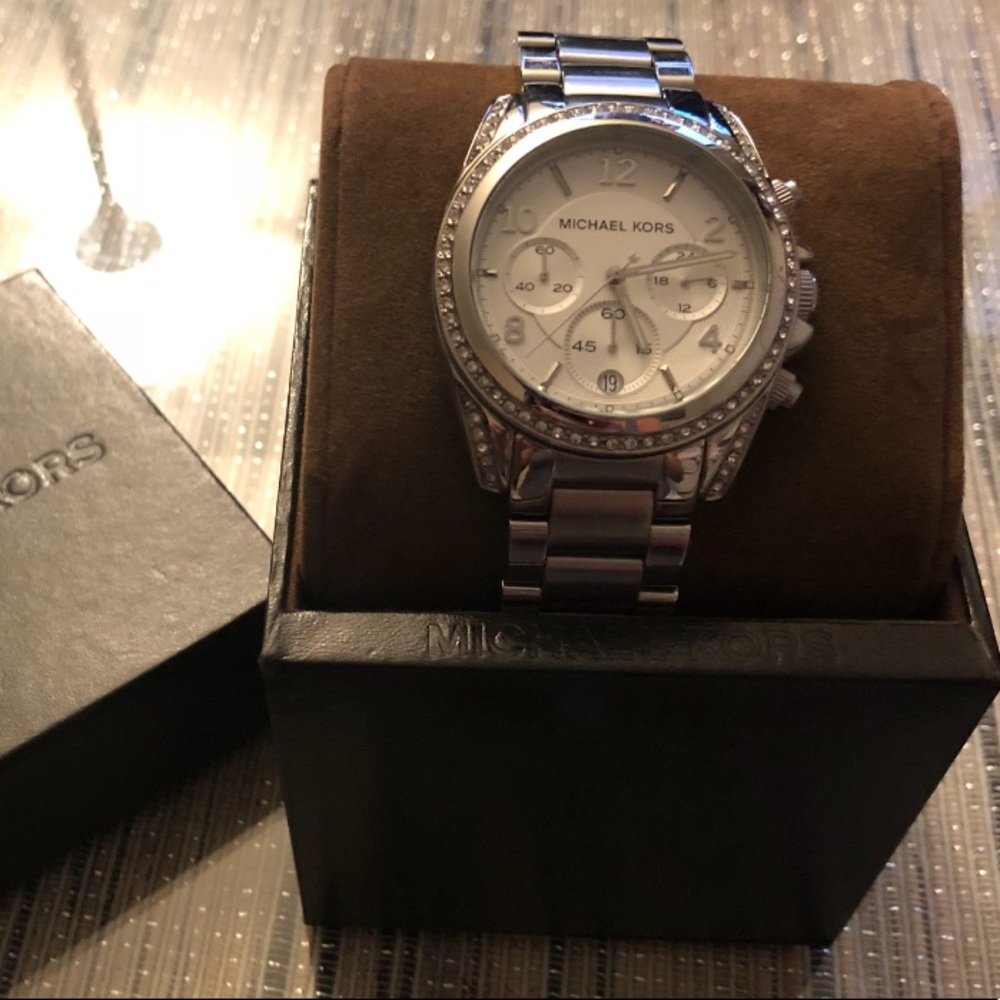 Michae Kors crystal stainless watch